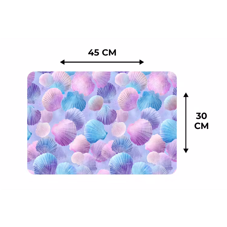 Placemat - 6 stuks - Schelpen - Paars - Blauw - Patroon — 3