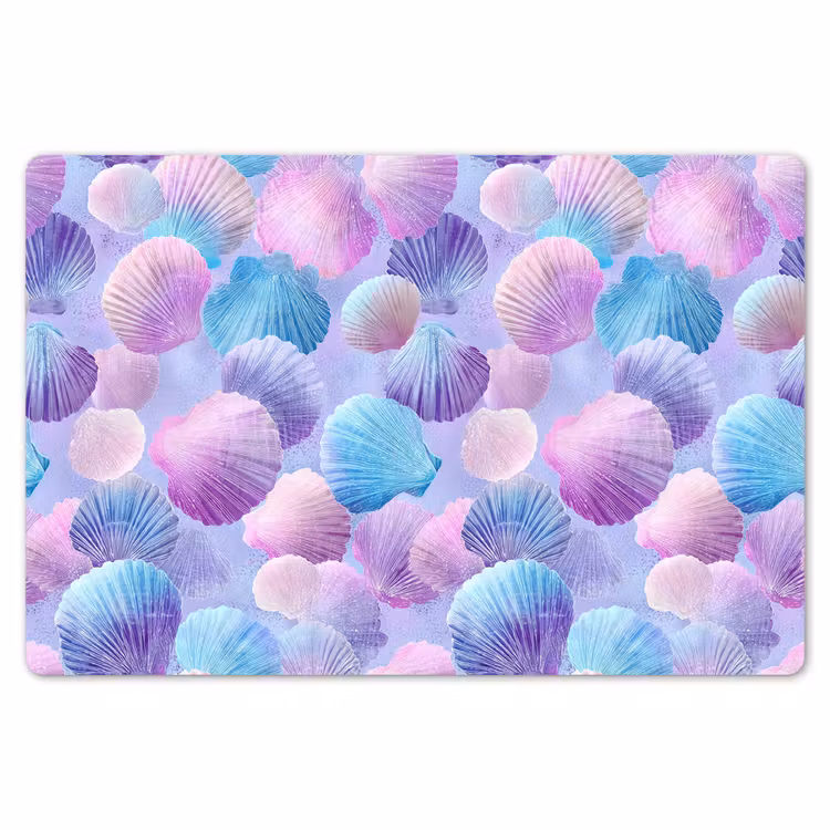 Placemat - 6 stuks - Schelpen - Paars - Blauw - Patroon — 7