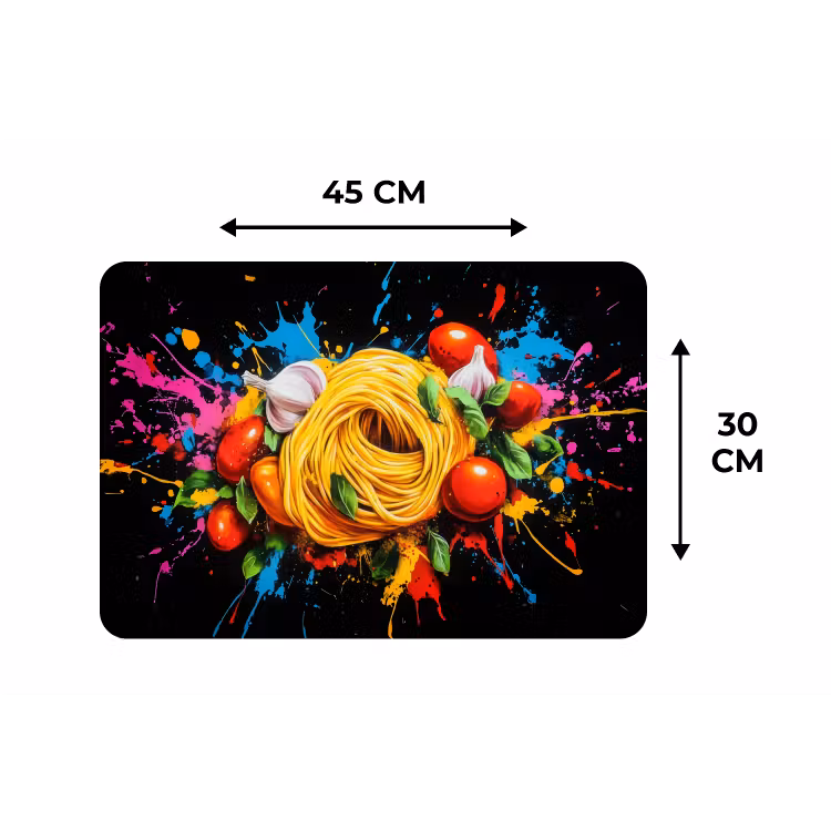 Placemat - 6 stuks - Spaghetti - Graffiti - Verf - Kleurrijk - Eten - Modern — 3