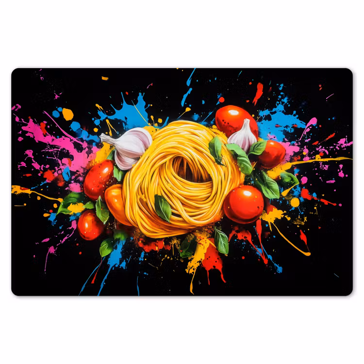 Placemat - 6 stuks - Spaghetti - Graffiti - Verf - Kleurrijk - Eten - Modern — 7