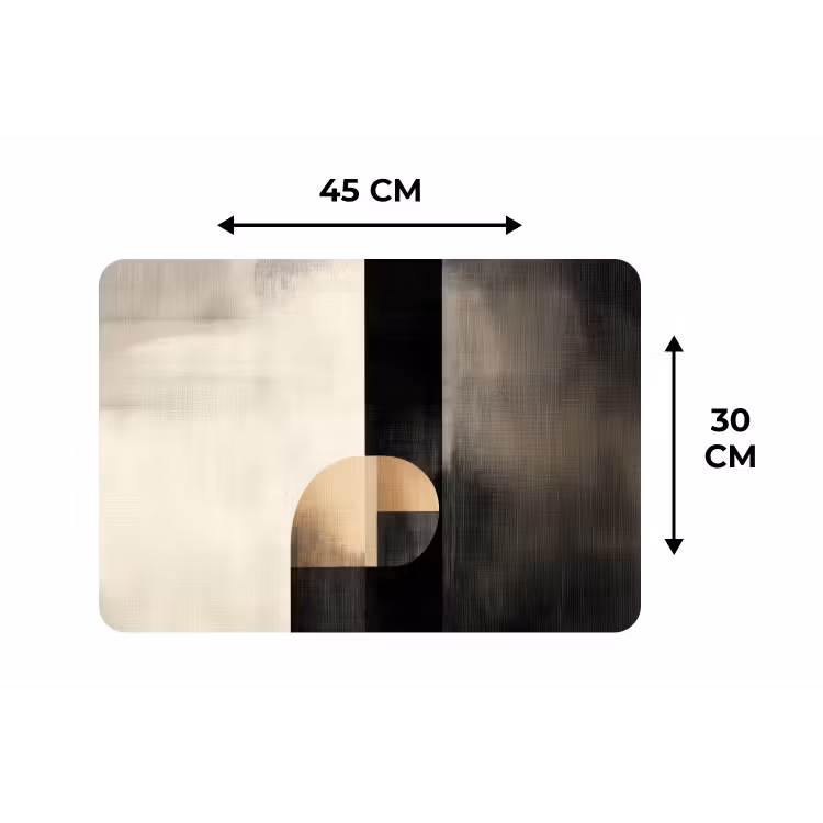 Placemat - 6 stuks - Vormen - Modern - Zwart — 3