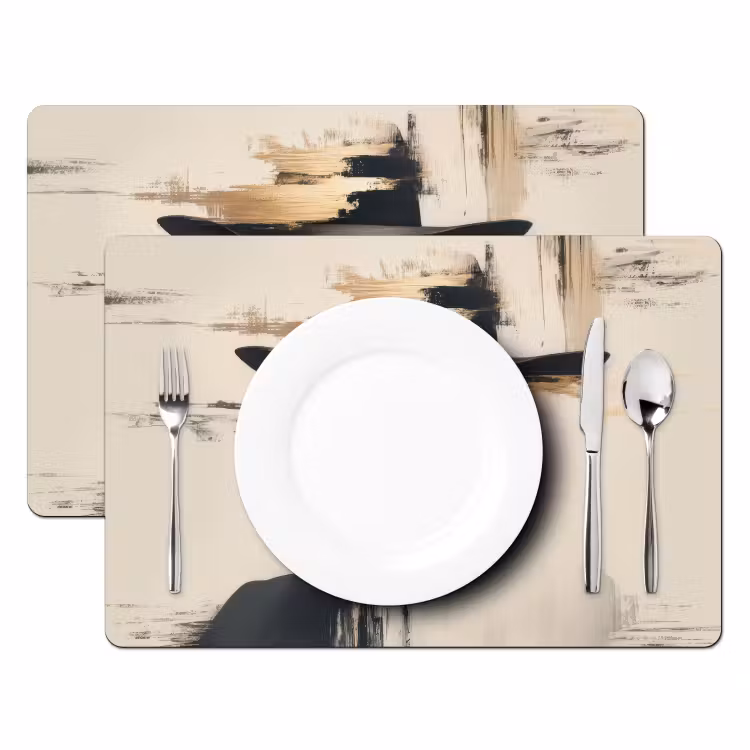 Placemat - 6 stuks - Vrouw - Hoed - Verf — 2