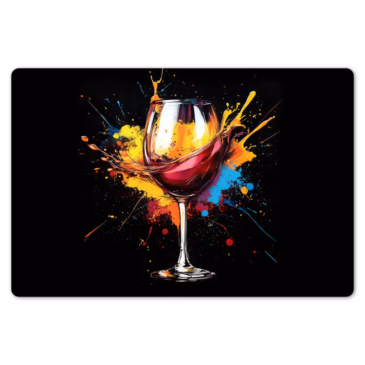 Placemat - 6 stuks - Wijn - Glas - Graffiti - Borrel - Rood - Verf — 7