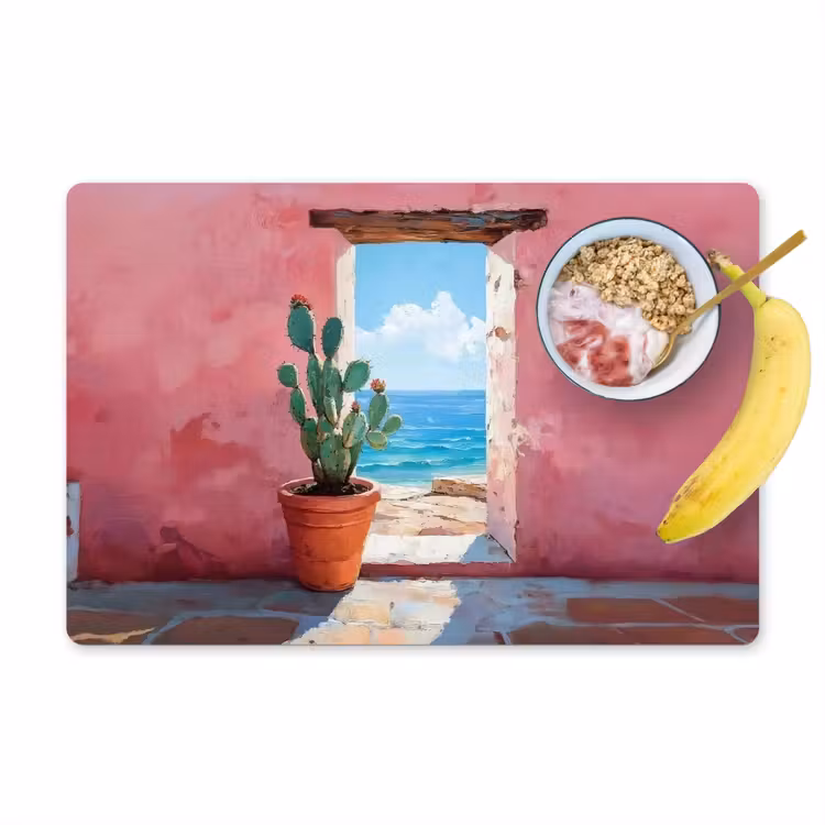 Placemat - 6 stuks - Zee - Roze - Cactus — 1