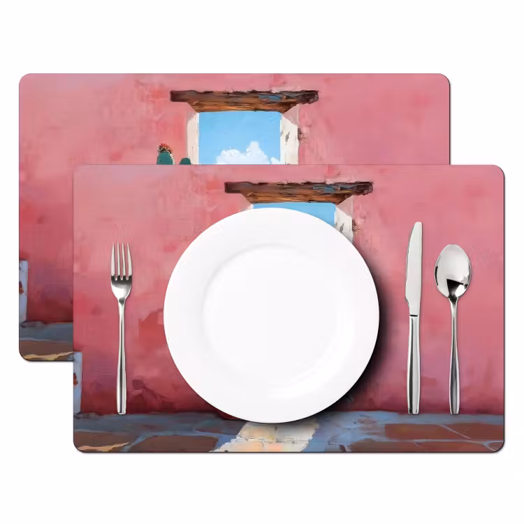 Placemat - 6 stuks - Zee - Roze - Cactus — 2