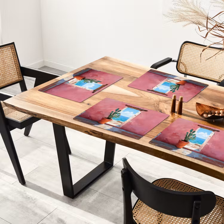 Placemat - 6 stuks - Zee - Roze - Cactus — 5