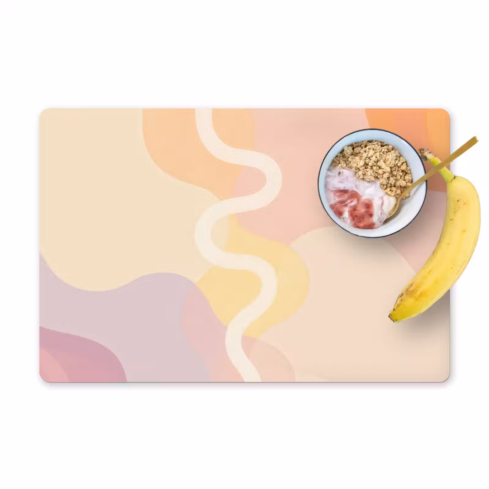 Placemat - 6 stuks - Golvende vormen - Abstract - pastel — 1