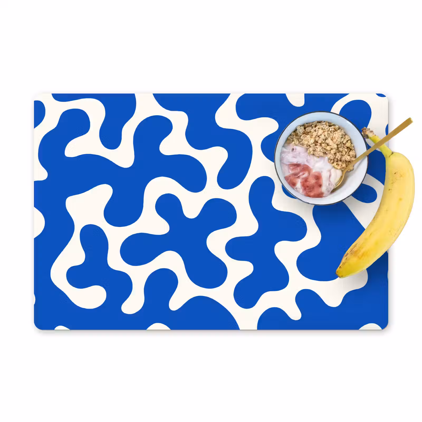 Placemat - 6 stuks - Vormen - Abstract - Blauw - Golven — 1