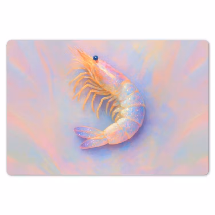 Placemat - 6 stuks - Garnaal - Subtiele structuur - Blauw - Roze — 7