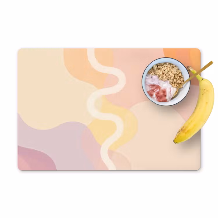 Placemat - 6 stuks - Golvende vormen - Abstract - pastel — 1