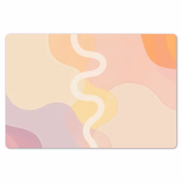 Placemat - 6 stuks - Golvende vormen - Abstract - pastel — 7