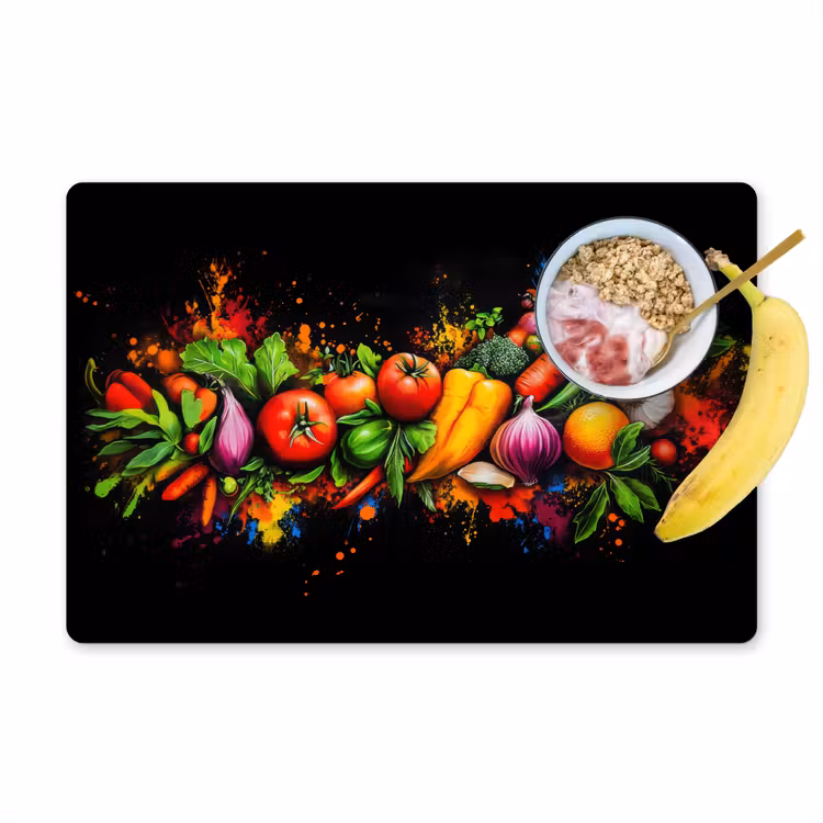 Placemat - 6 stuks - Groente - Eten - Kruiden - Graffiti - Koken — 1
