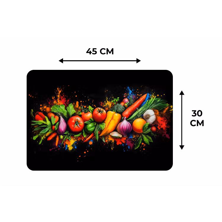 Placemat - 6 stuks - Groente - Eten - Kruiden - Graffiti - Koken — 3