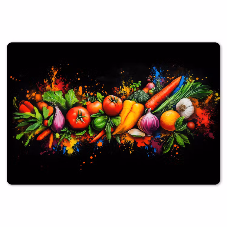 Placemat - 6 stuks - Groente - Eten - Kruiden - Graffiti - Koken — 7