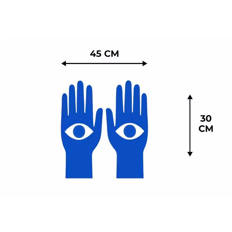 Placemat - 6 stuks - Handen - Twee - Ogen - Blauw — 3