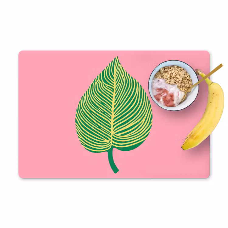 Placemat - 6 stuks - Illustratie - Blad - Minimalistisch - Groen — 1
