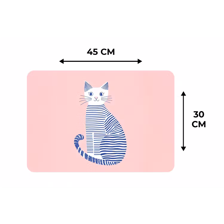 Placemat - 6 stuks - Kat - Illustratie - Minimalistisch - Roze — 3