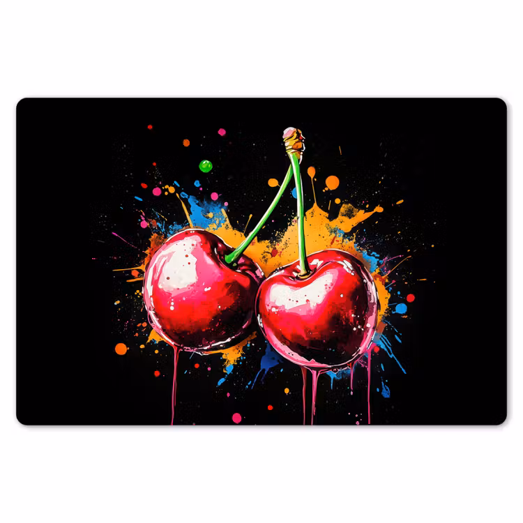 Placemat - 6 stuks - Kersen - Fruit - Graffiti - Verf - Abstract - Modern - Kleurrijk — 7