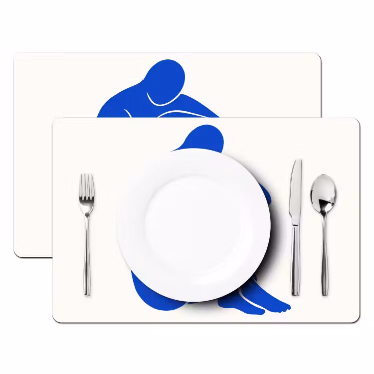 Placemat - 6 stuks - Lichaam - Abstract - Blauw — 2