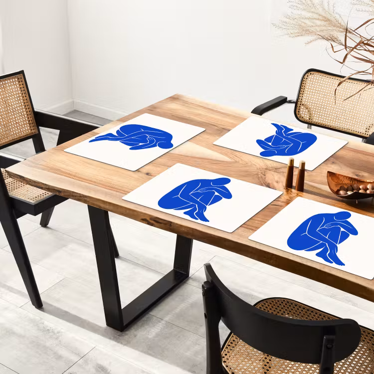 Placemat - 6 stuks - Lichaam - Abstract - Blauw — 5
