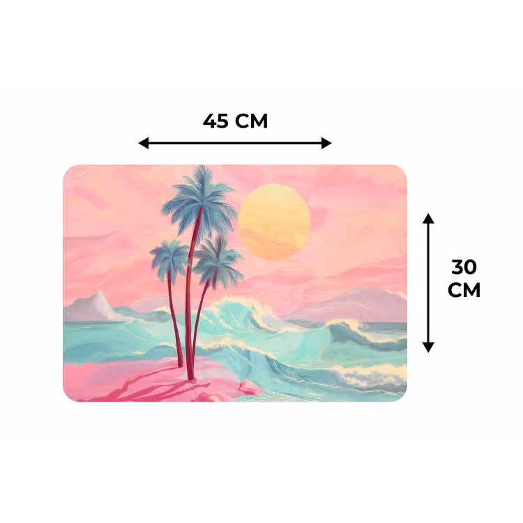 Placemat - 6 stuks - Palmbomen - Golven - Zee — 3