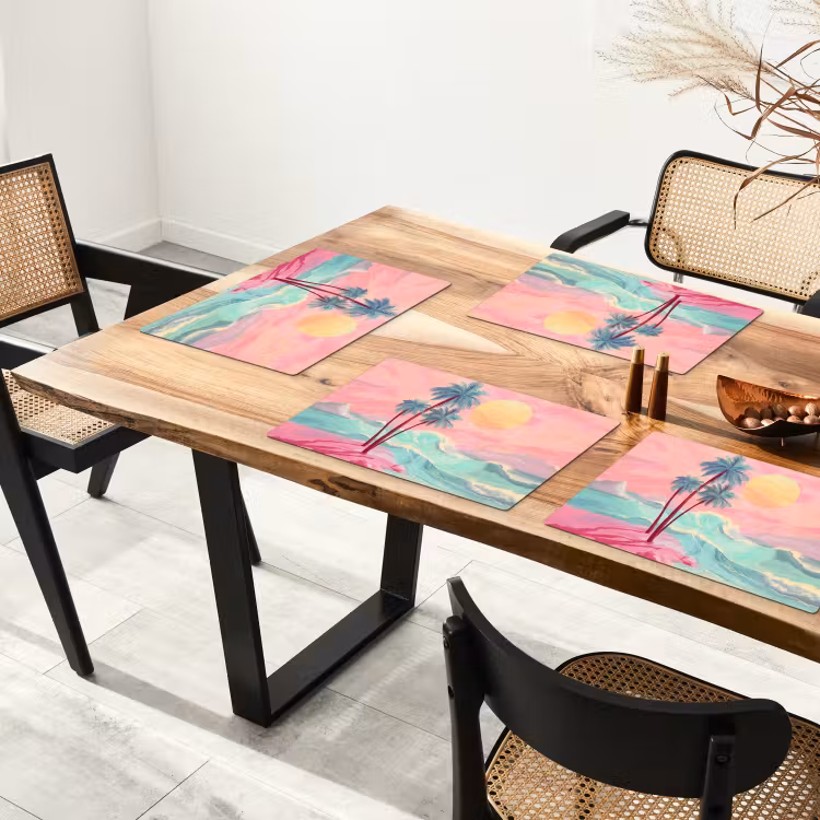 Placemat - 6 stuks - Palmbomen - Golven - Zee — 5