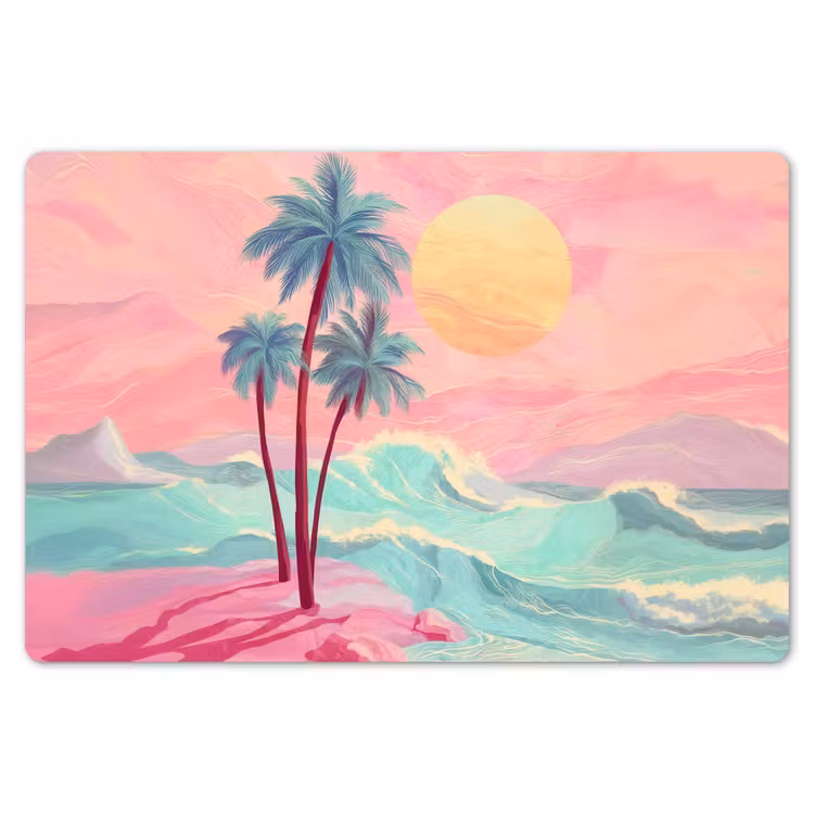 Placemat - 6 stuks - Palmbomen - Golven - Zee — 7