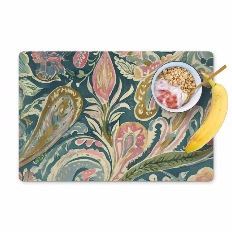 Placemat - 6 stuks - Patroon - Kleurrijk - Sierlijk - Groen — 1