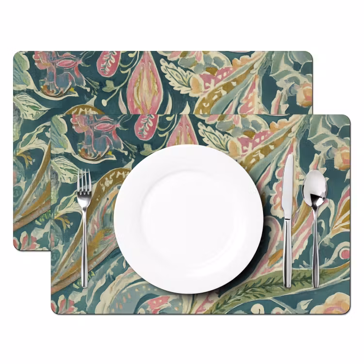 Placemat - 6 stuks - Patroon - Kleurrijk - Sierlijk - Groen — 2