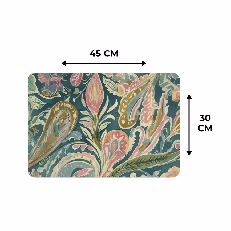 Placemat - 6 stuks - Patroon - Kleurrijk - Sierlijk - Groen — 3