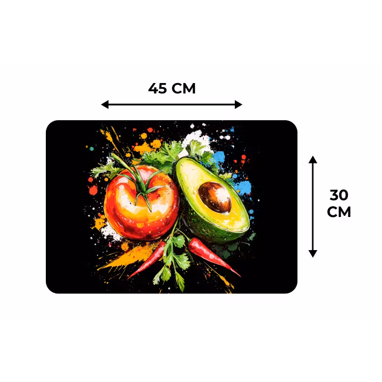 Placemat - 6 stuks - Tomaat - Avocado - Peper - Graffiti - Verf - Modern — 3