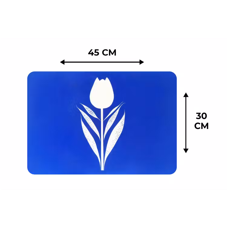 Placemat - 6 stuks - Tulp - Minimalistisch - Bladeren - Wit — 3