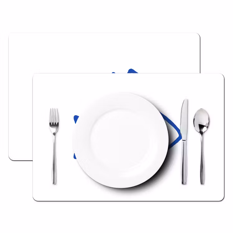 Placemat - 6 stuks - Vis - Minimalistisch - Blauw - Lijn — 2