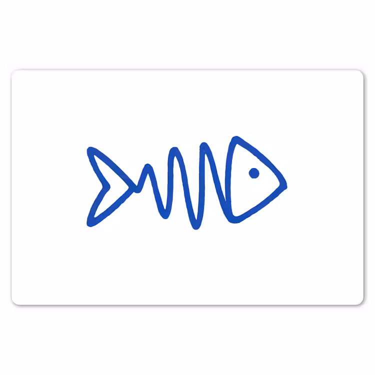 Placemat - 6 stuks - Vis - Minimalistisch - Blauw - Lijn — 7