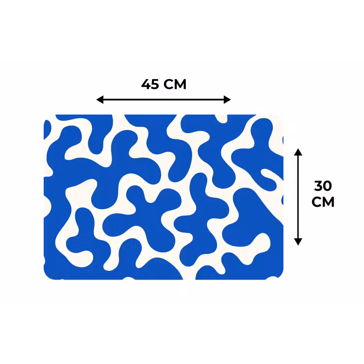 Placemat - 6 stuks - Vormen - Abstract - Blauw - Golven — 3