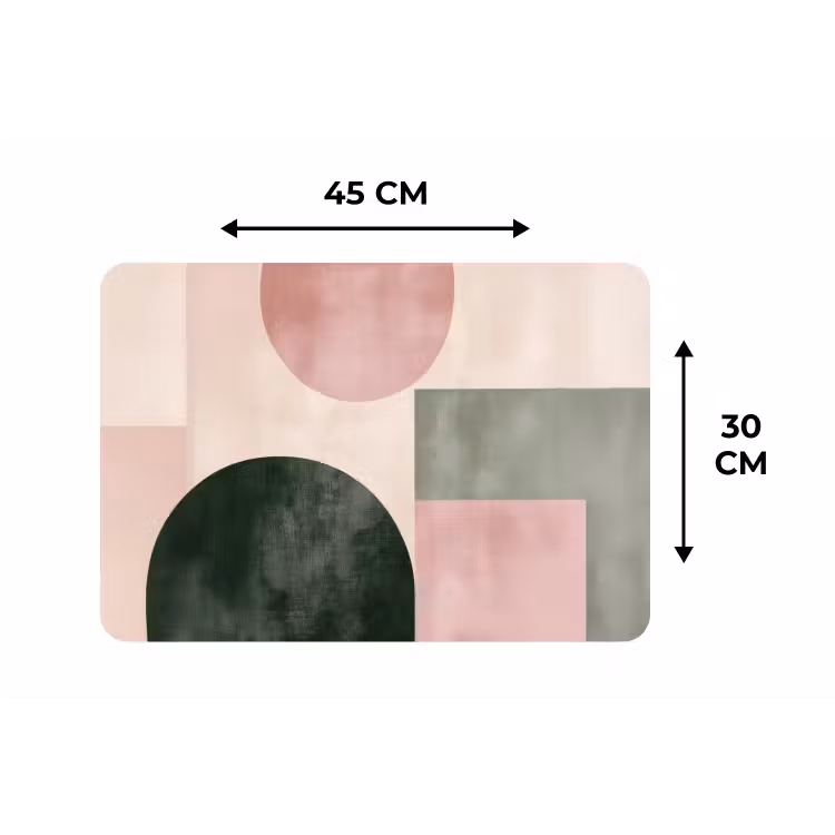 Placemat - 6 stuks - Vormen - Abstract - Cirkel - Zwart — 3