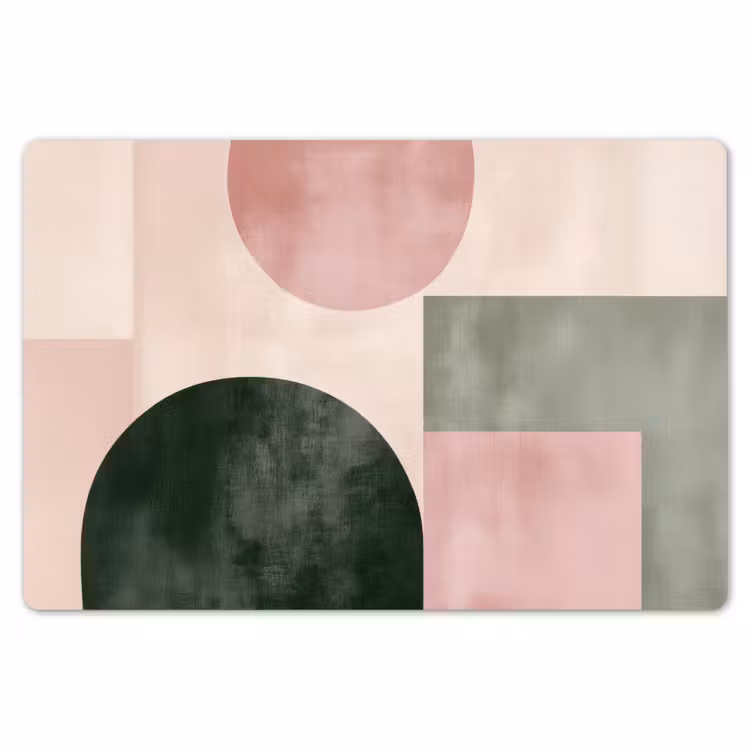 Placemat - 6 stuks - Vormen - Abstract - Cirkel - Zwart — 7