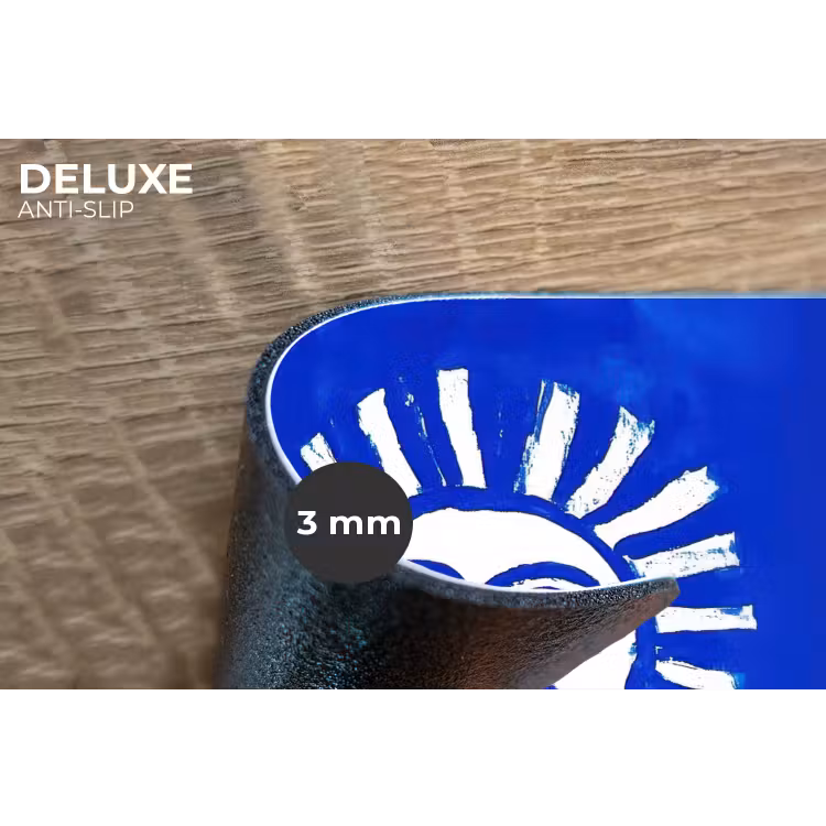 Placemat - 6 stuks - Zon - Gezicht - Penseelstructuur - Blauw — 4