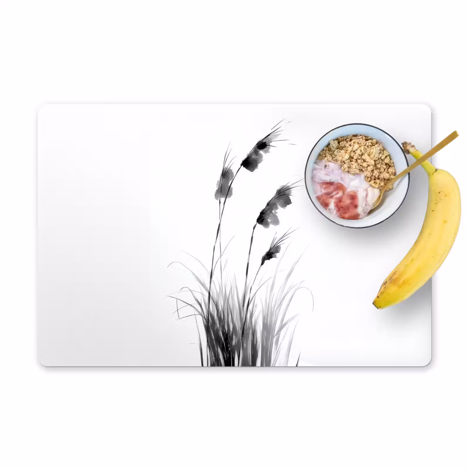Placemat - 6 stuks - Minimalistisch - Stelen - Wit — 1