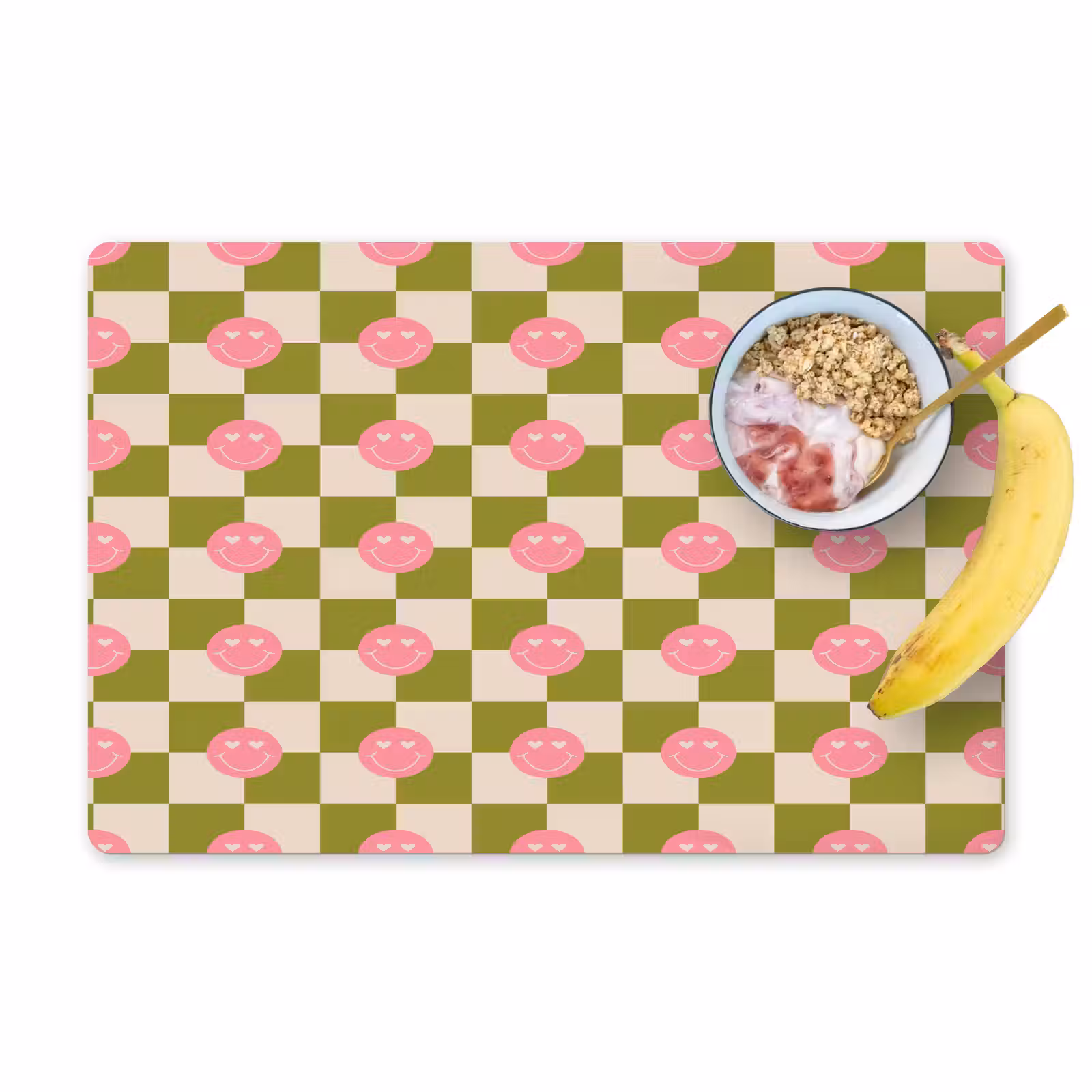 Placemat - 6 stuks - Patroon - Smileys - Blokken — 1