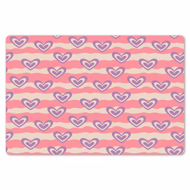 Placemat - 6 stuks - Golven - Patroon - Hartjes - Retro — 7