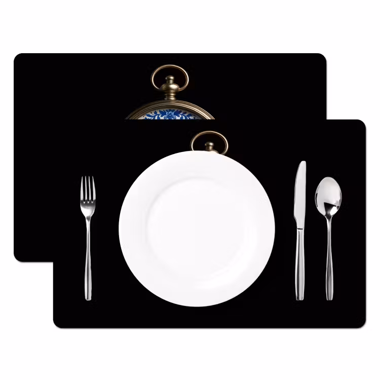Placemat - 6 stuks - Kompas - Delfts blauw - Zwart — 2