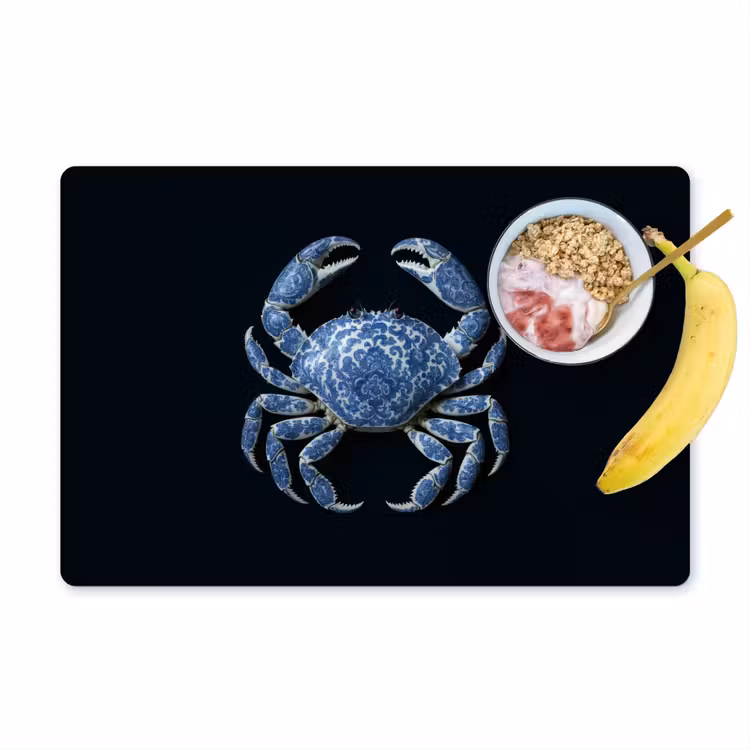 Placemat - 6 stuks - Krab - Delfts blauw - Dieren — 1