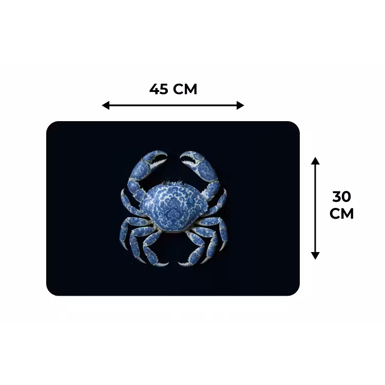 Placemat - 6 stuks - Krab - Delfts blauw - Dieren — 3
