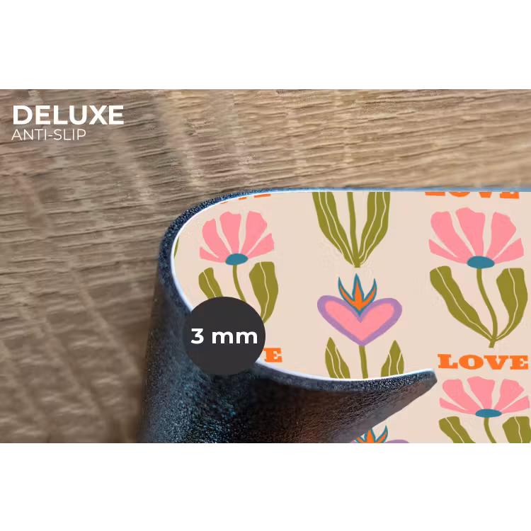 Placemat - 6 stuks - Love - Patroon - Bloemen - Hartjes — 4
