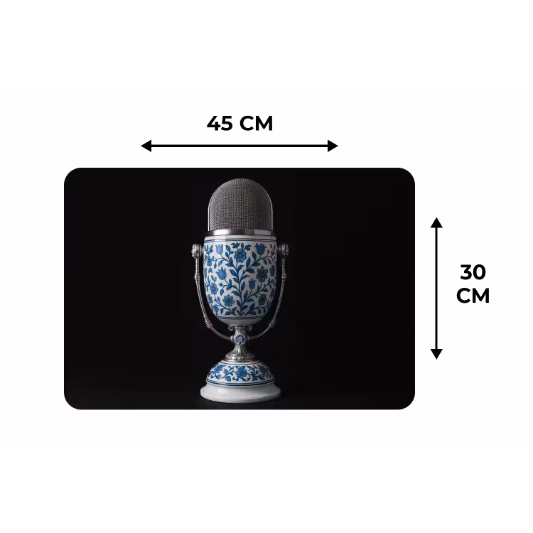 Placemat - 6 stuks - Microfoon - Delfts blauw - Muziek — 3