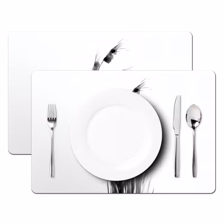 Placemat - 6 stuks - Minimalistisch - Stelen - Wit — 2