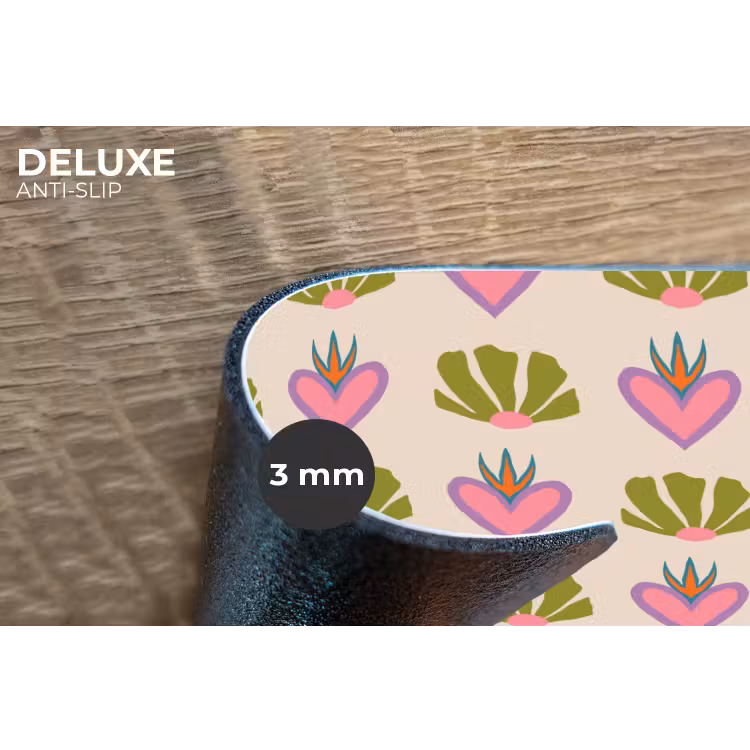 Placemat - 6 stuks - Patroon - Beige - Hartjes - Bloemen — 4