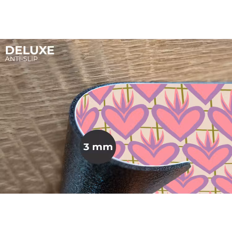 Placemat - 6 stuks - Patroon - Roze - Hartjes — 4