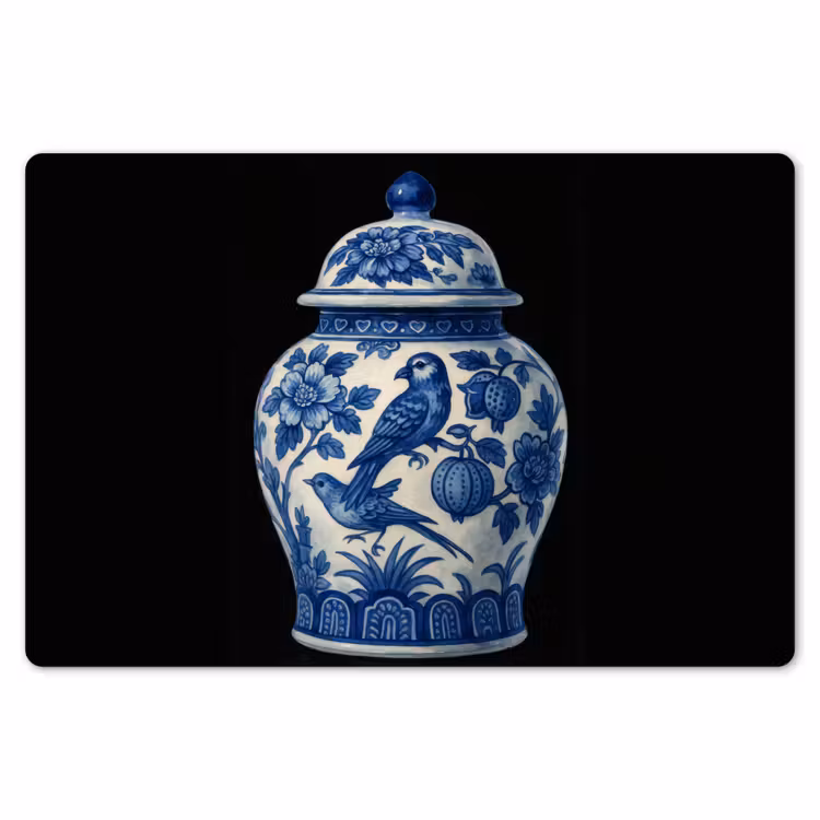 Placemat - 6 stuks - Pot - Delfts Blauw - Bloemen — 7